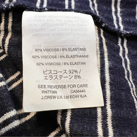 Madewell Womens Racerback Midi Tank Dress Large Striped Ribbed Navy Blue White - Picture 11 of 14